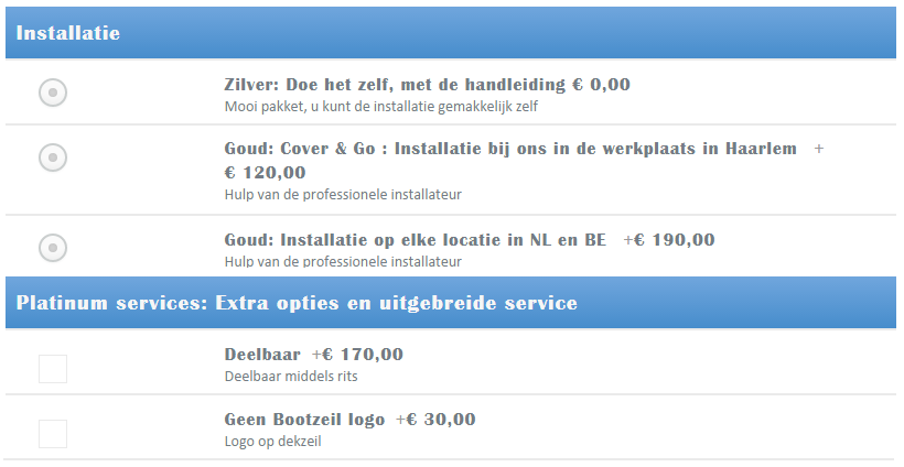 opties sloep open boot opties sloep open boot
